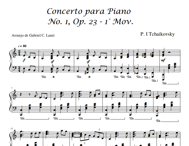 Tchaikovsky - Concerto para Piano No. 1, Op. 23 - 1° Mov for piano